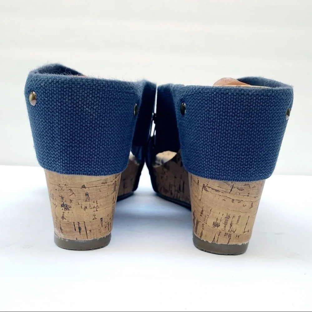 Esprit Crisscross Navy Blue Espadrille Wedge